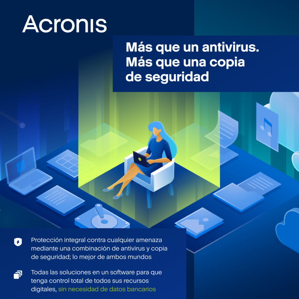 Acronis Cyber Protect Home Office Advanced 3 equipos 500GB-1 año ESD