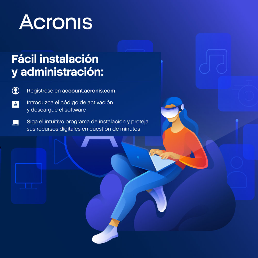 Acronis Cyber Protect Home Office Advanced 3 equipos 500GB-1 año ESD