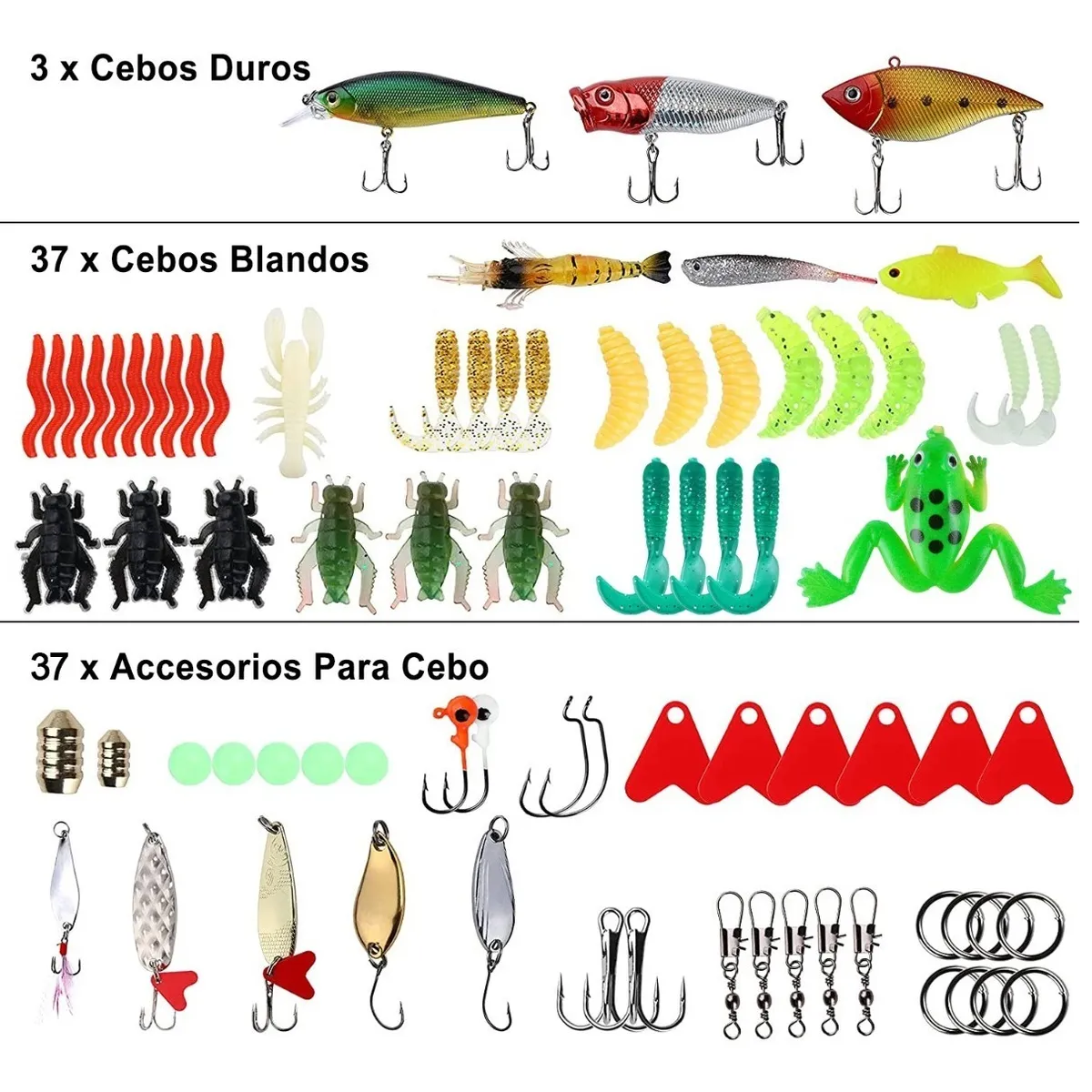 Kit De Señuelos Con Una Caja 78 Piezas