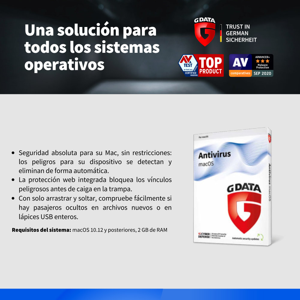ESD GDATA INTERNET SECURITY PARA MAC 1 LICENCIA 1 AÑO
