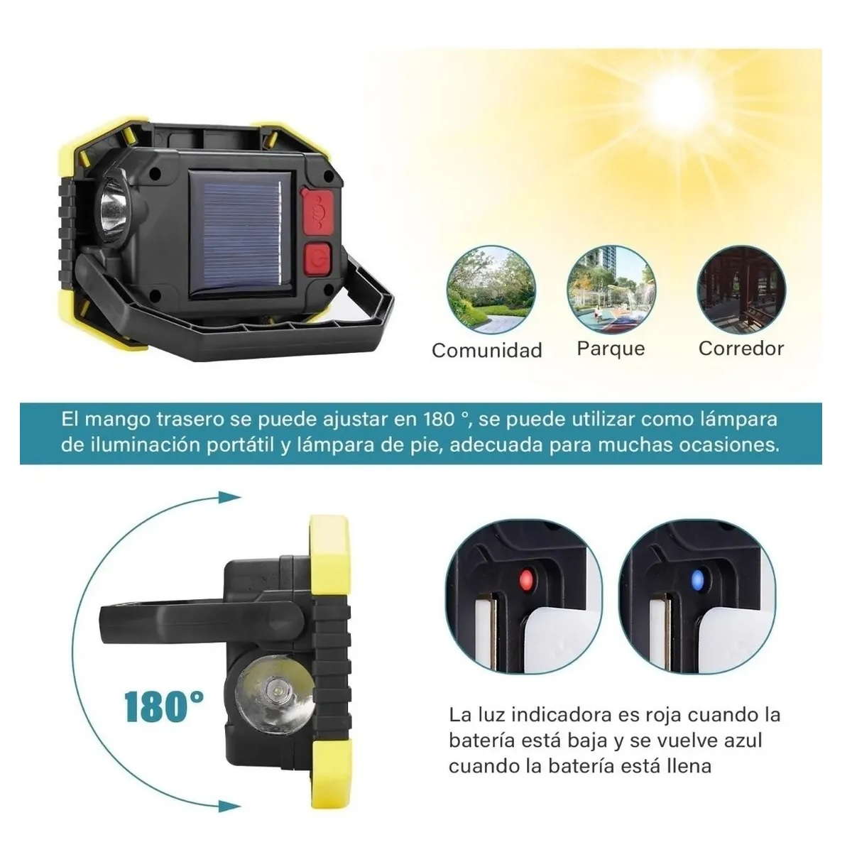 Lámpara Recargable Solar Led Camping