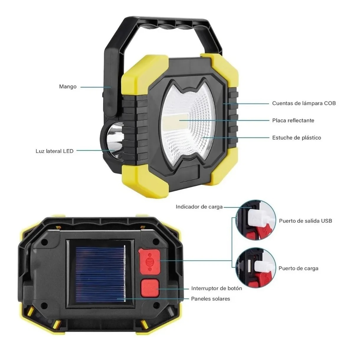 Lámpara Recargable Solar Led Camping