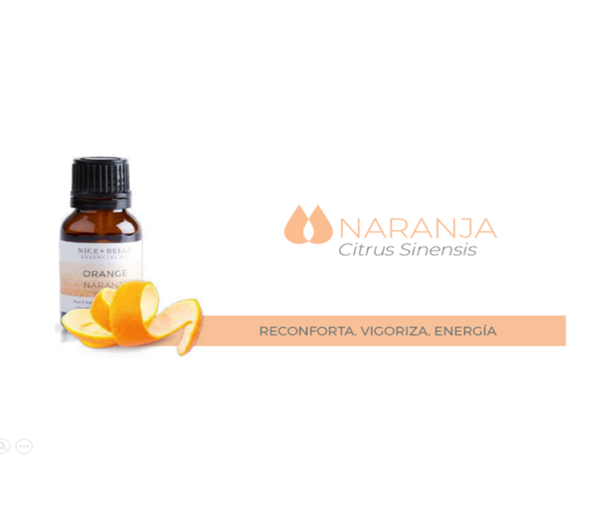 ACEITE ESENCIAL NICE & BELLA NARANJA, Reconforta, Vigoriza, Energía.