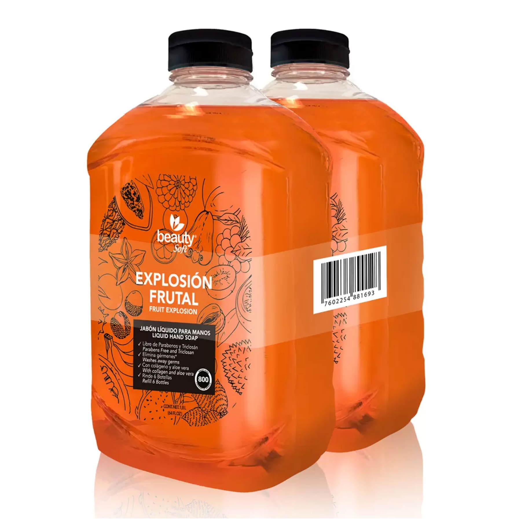 Jabón Líquido para Manos 2 pzas de 1.8 L Beauty Soft CST