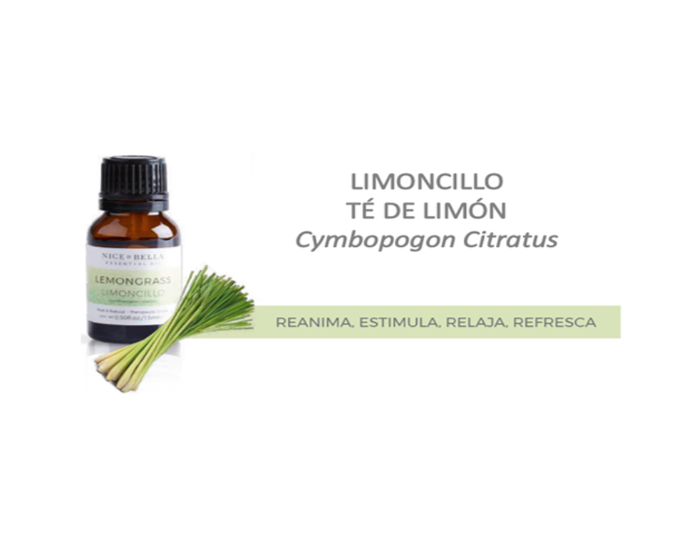 ACEITE ESENCIAL NICE & BELLA LIMONCILLO Reanima, Estimula, Relaja, Refresca.