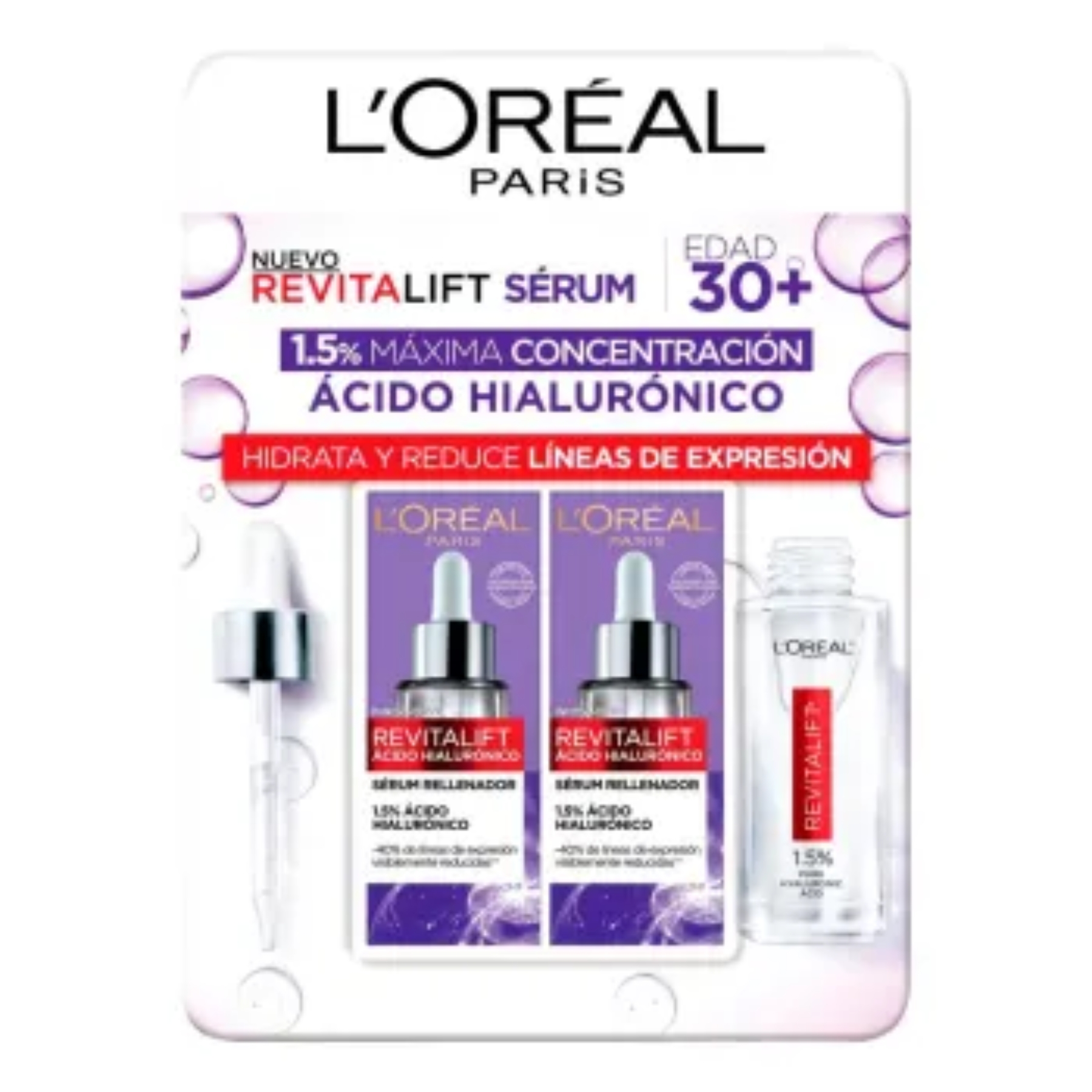 Sérum Revitalift Ácido Hialurónico 2 pzas 30ml L'Oréal