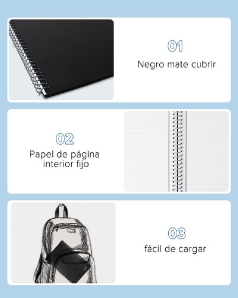 Cuaderno Inteligente Reutilizable Libreta Negra