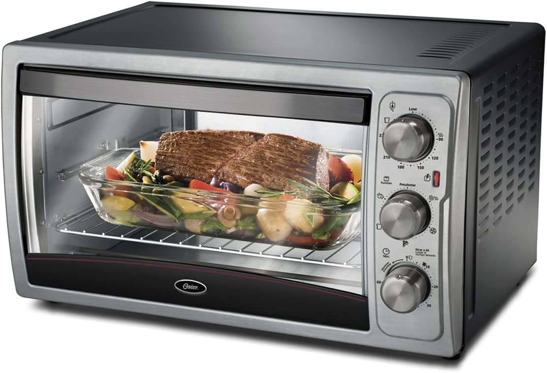 Oster TSSTTVXXLL1MX Horno Tostador con Convección y Rotisserie, color Inox/Negro, Extra grande/42 litros