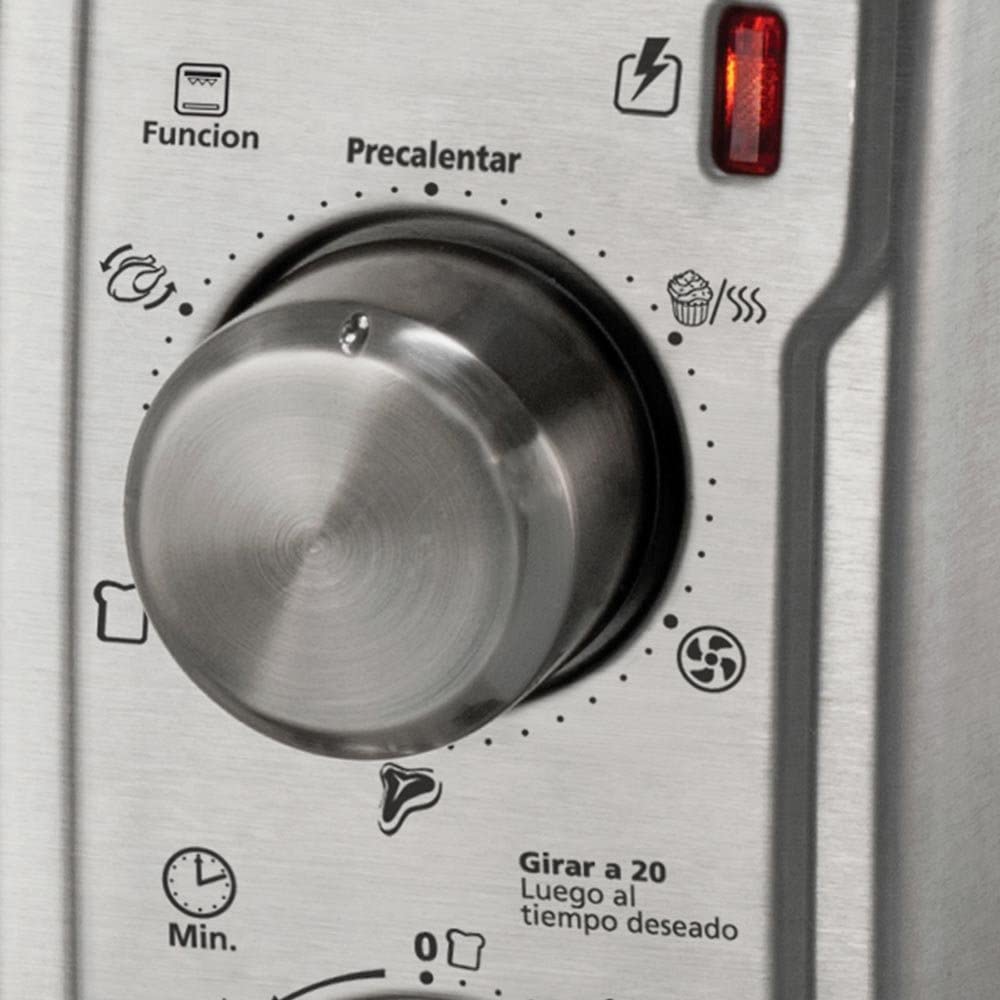 Oster TSSTTVXXLL1MX Horno Tostador con Convección y Rotisserie, color Inox/Negro, Extra grande/42 litros