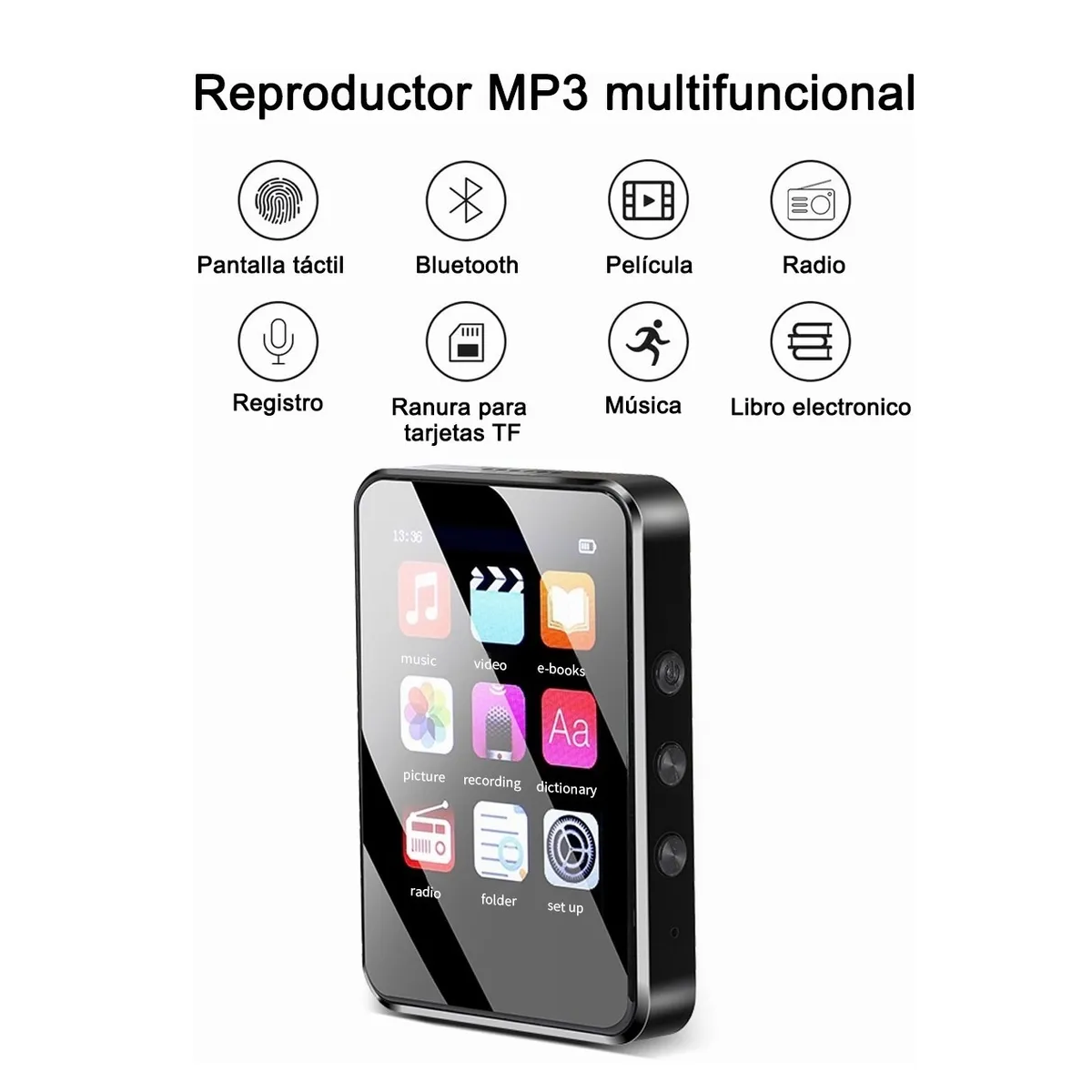 Reproductor Mp3 Con Bluetooth, Táctil