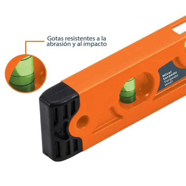 Nivel torpedo de 9" magnético cuerpo de ABS, Truper