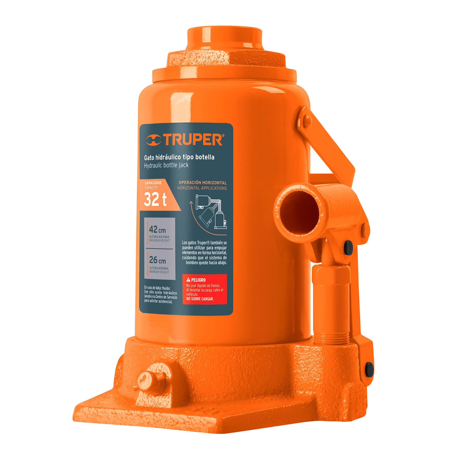 Gato Hidraulico Tipo Botella 32 Toneladas Truper Para Taller