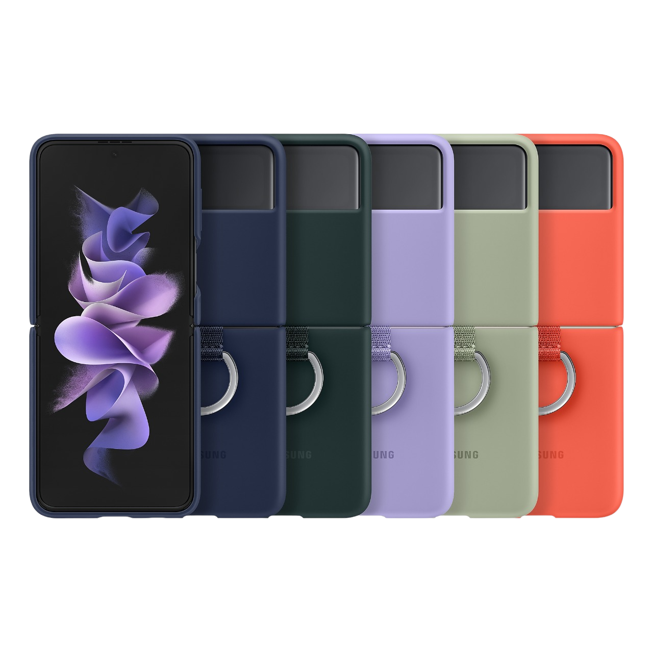 Funda Samsung Original Silicone Cover Ring para Z Flip 3 Color Azul Marino