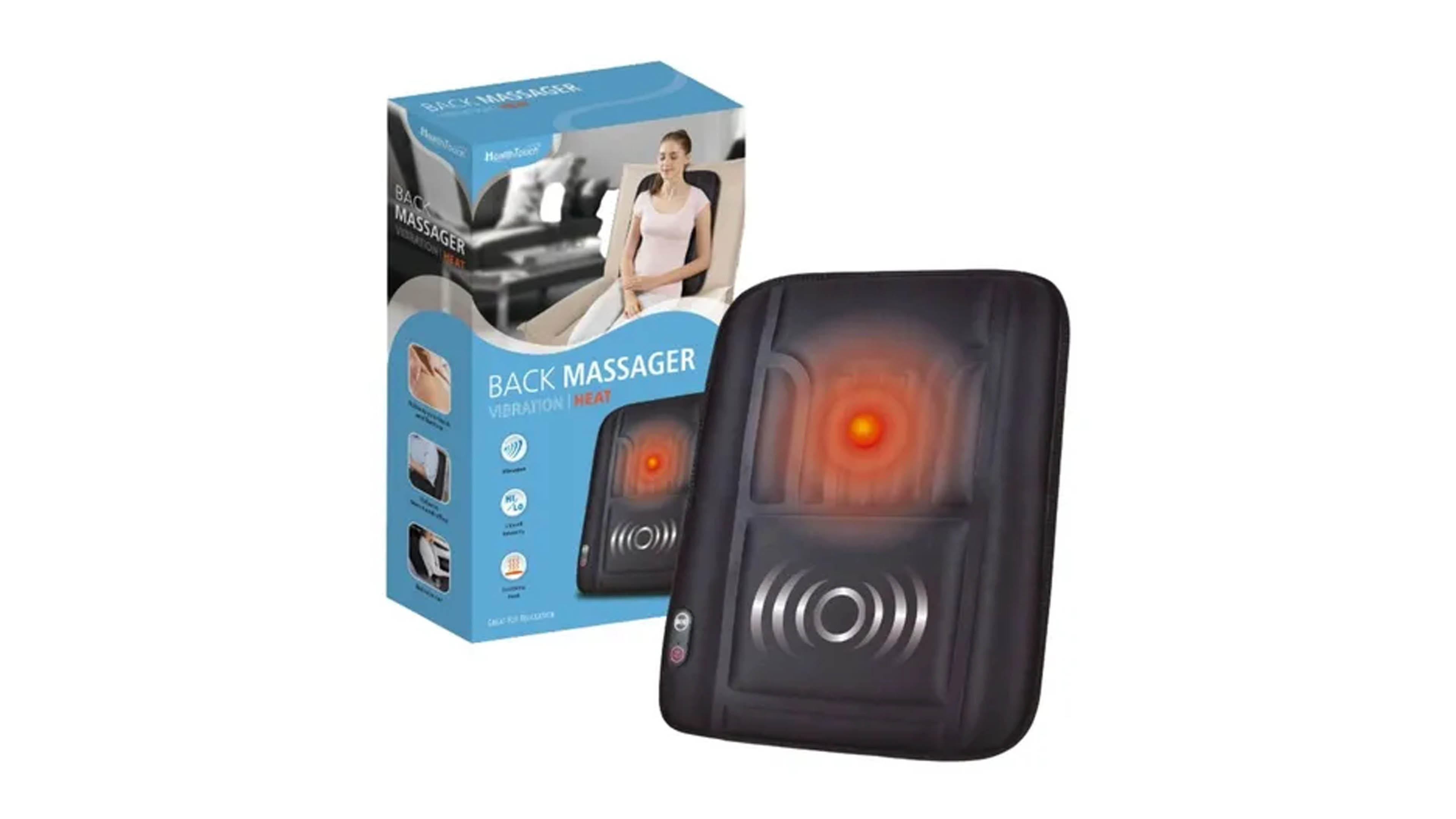 Masajeador de Espalda Cojín Calentador Eléctrico con Vibración 