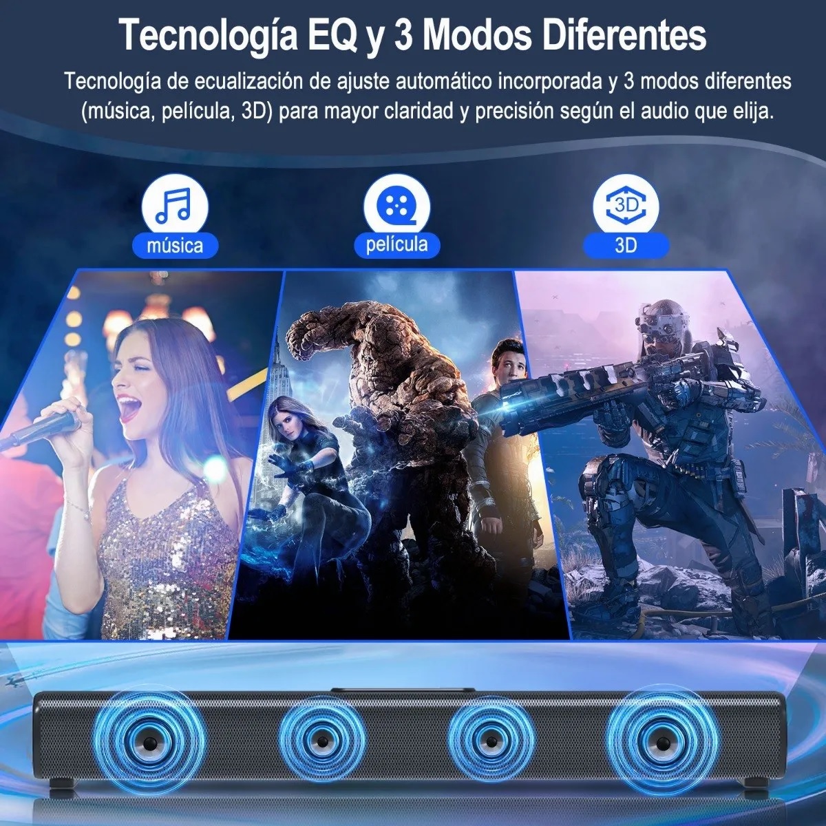Barra De Sonido Bocina Para Tv 50w Bluetooth