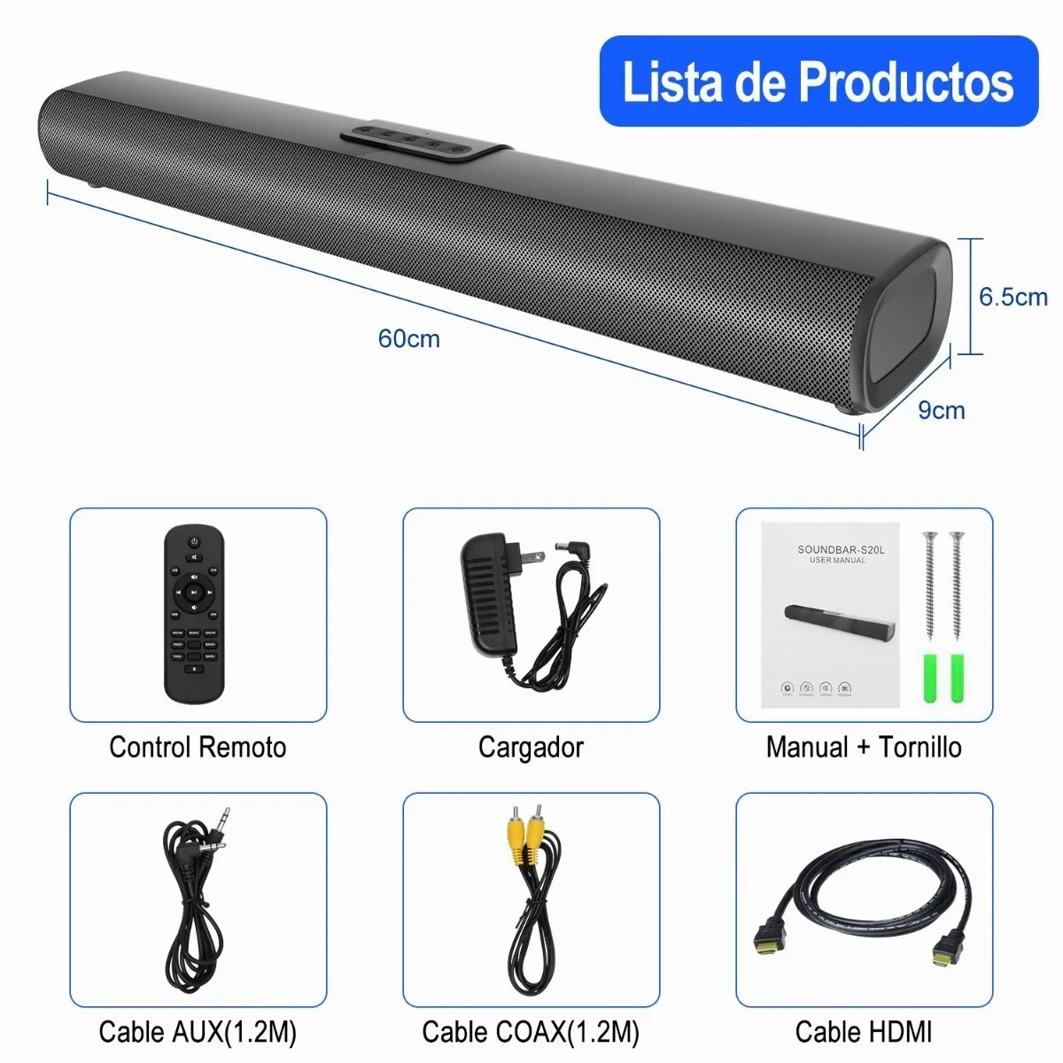 Barra De Sonido Bocina Para Tv 50w Bluetooth