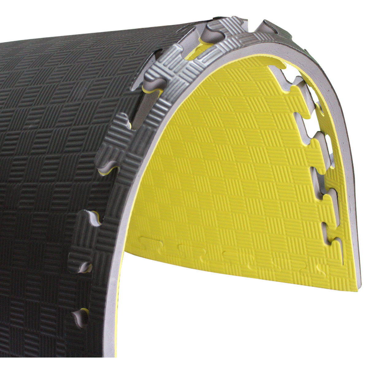 Paquete de 5 pza de Tatami de 1m*1m*2 cm de grosor Fire Sports Piso para gimnasio Negro-Amarillo