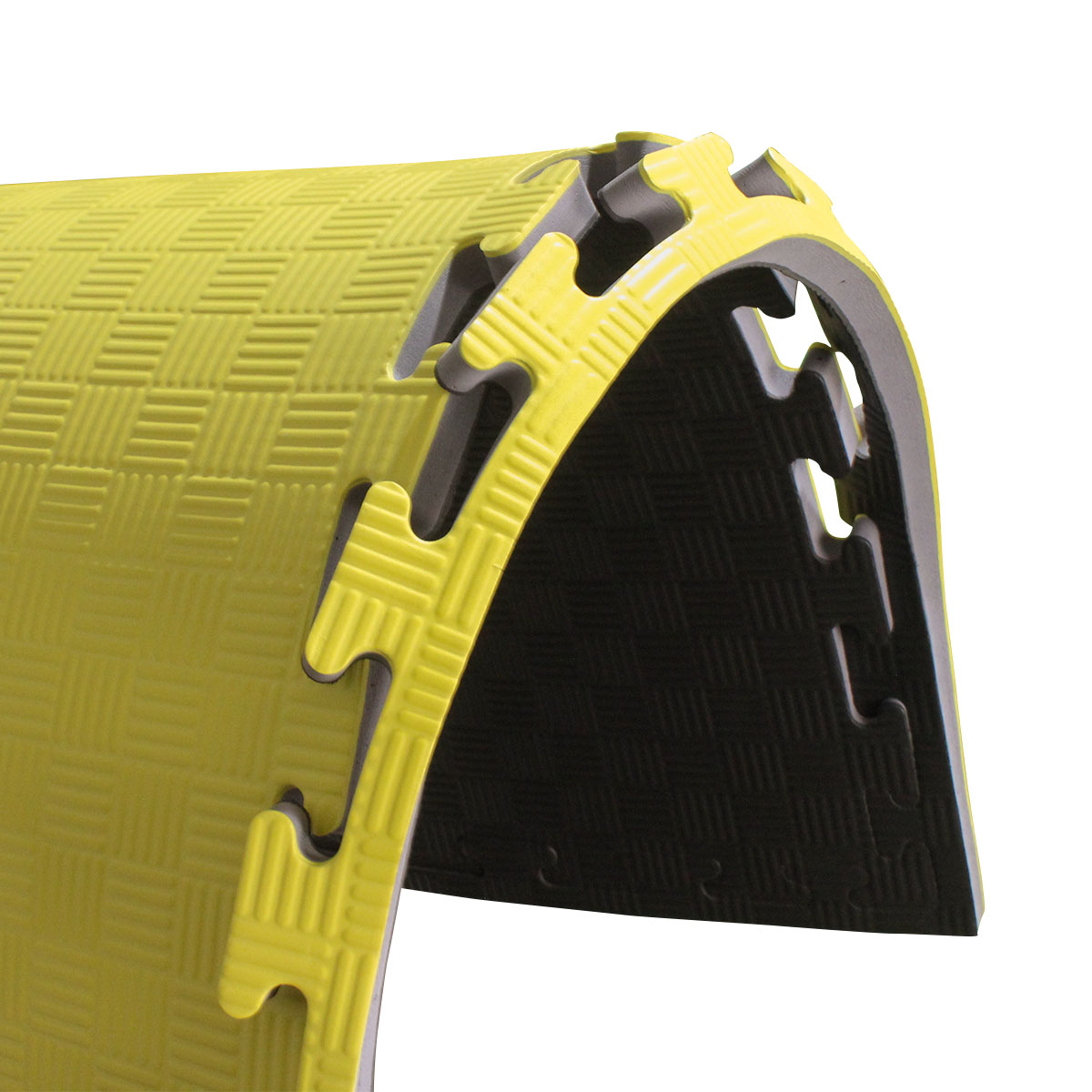 Paquete de 5 pza de Tatami de 1m*1m*2 cm de grosor Fire Sports Piso para gimnasio Negro-Amarillo