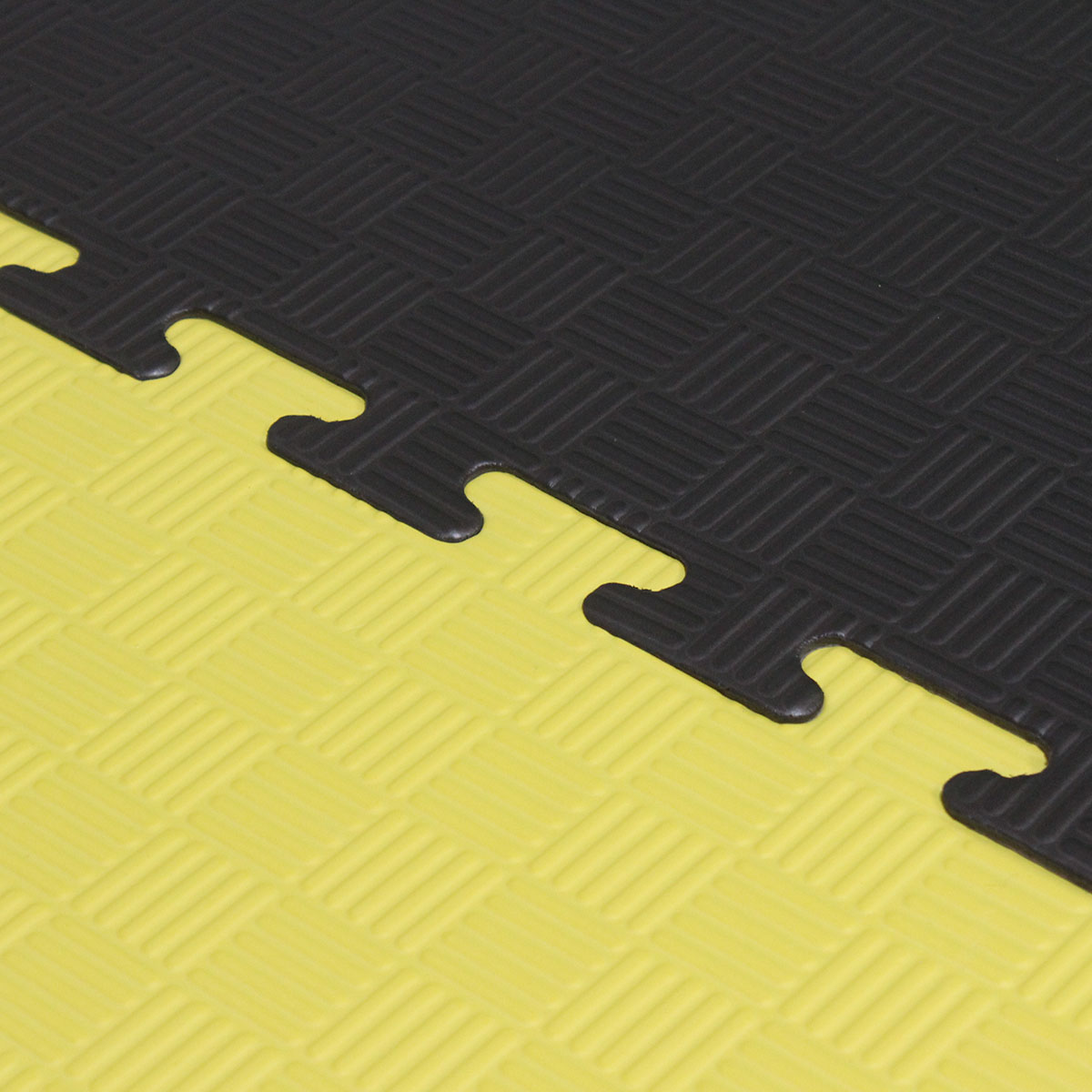 Paquete de 5 pza de Tatami de 1m*1m*2 cm de grosor Fire Sports Piso para gimnasio Negro-Amarillo