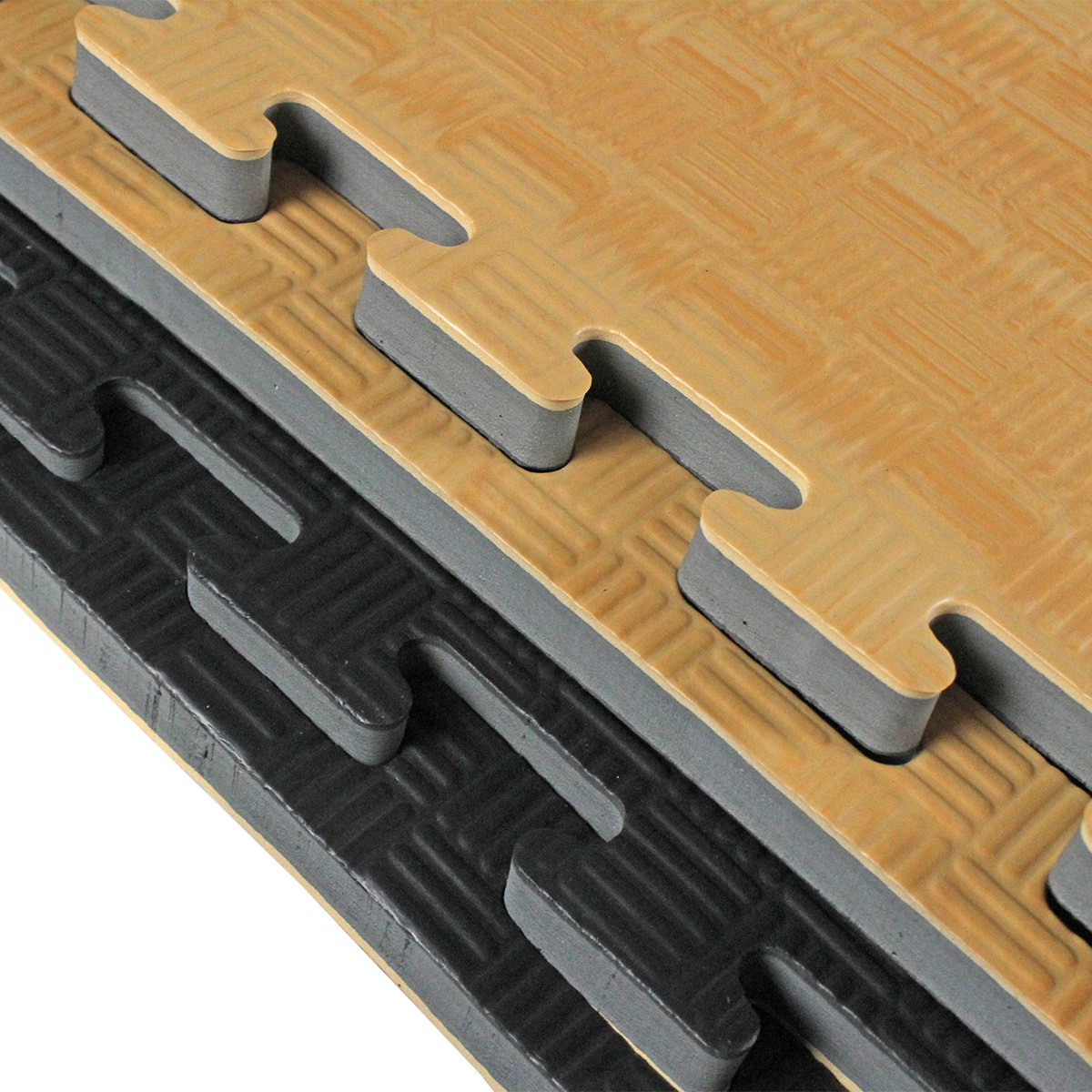 Set 5 pzas de Tatami 1m*1m*2 cm de grosor Fire Sports Diseño madera/negro 