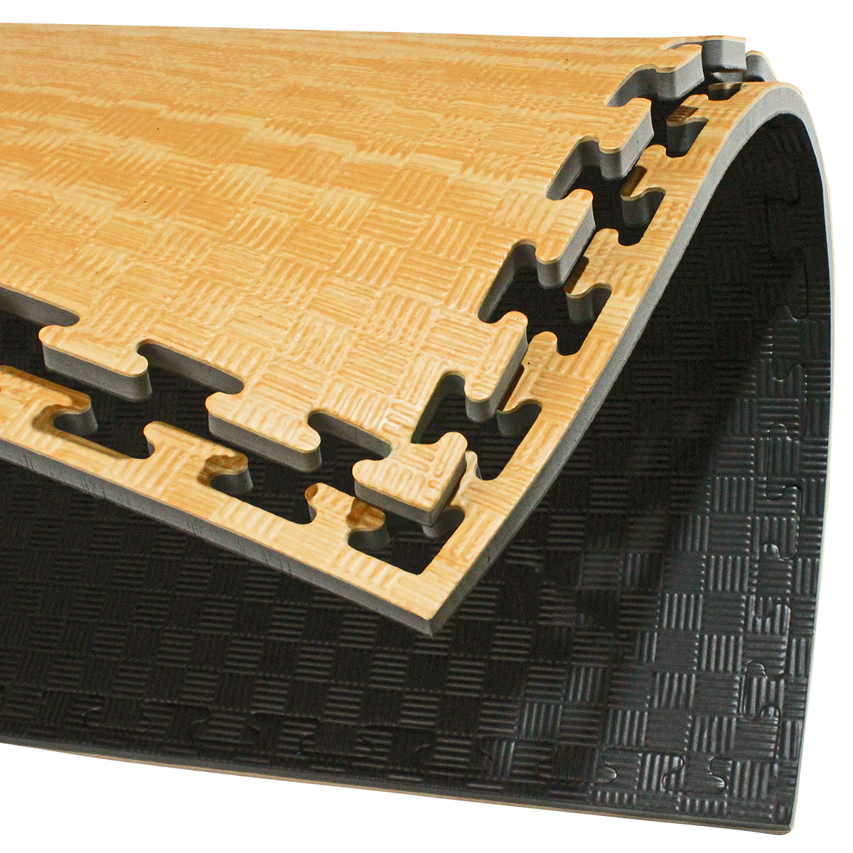 Set 5 pzas de Tatami 1m*1m*2 cm de grosor Fire Sports Diseño madera/negro 