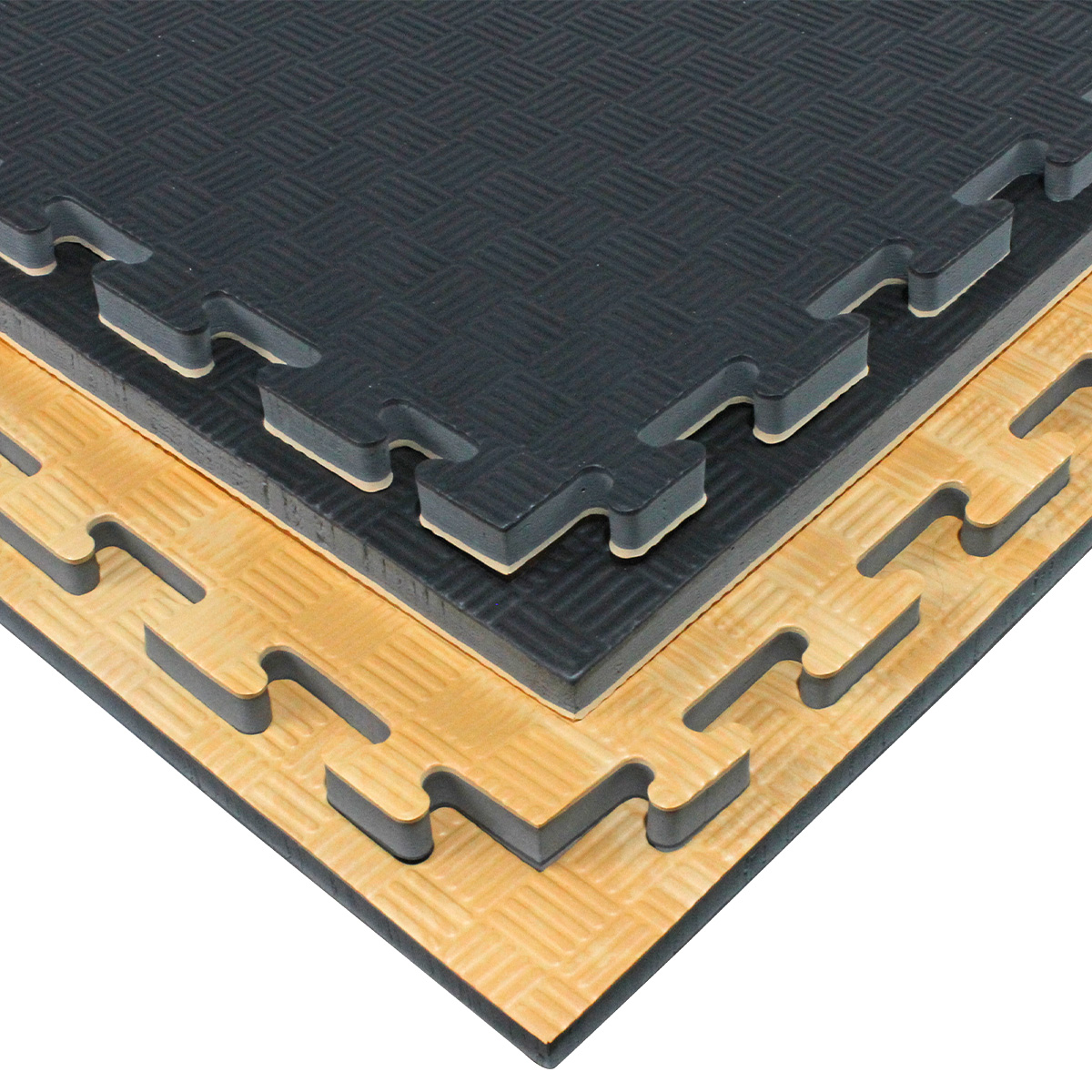 Set 5 pzas de Tatami 1m*1m*2 cm de grosor Fire Sports Diseño madera/negro 