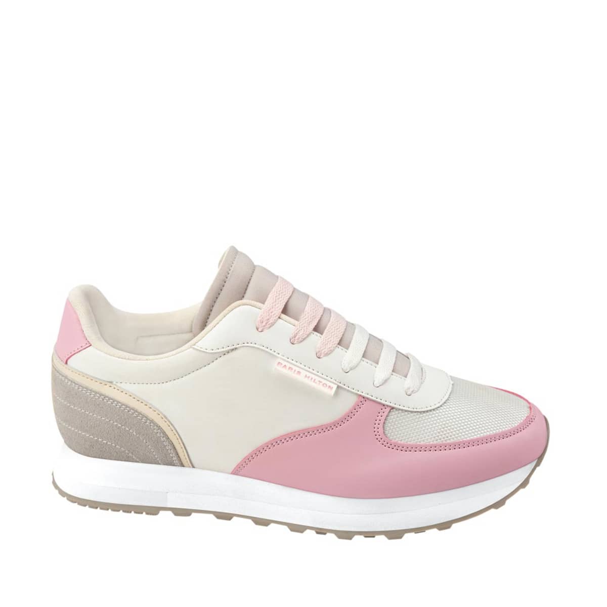 Tenis urbano Paris Hilton, blanco con rosa y gris, para mujer, mod. 1043004