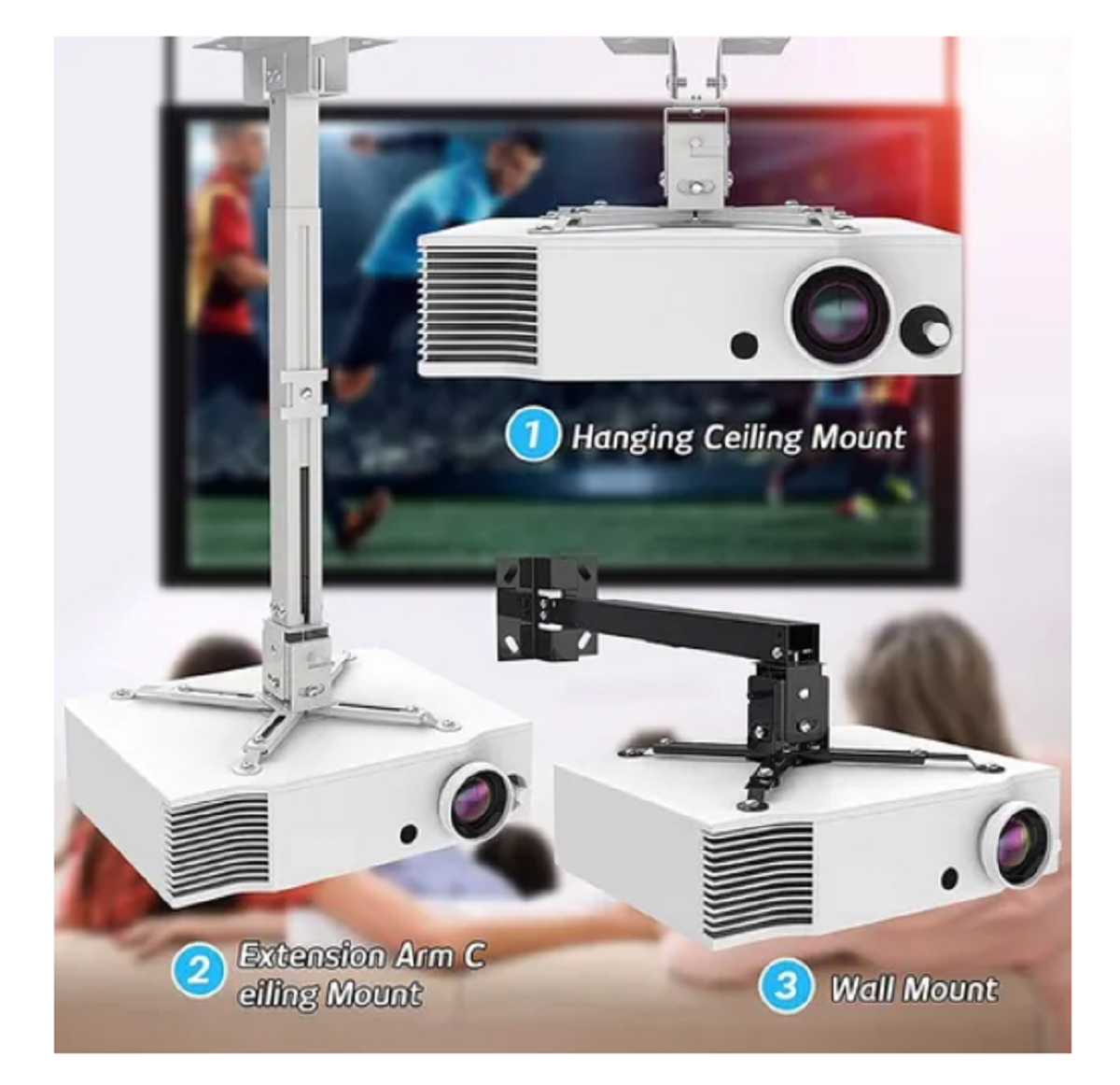 SOPORTE BASE DE TECHO Y PARED PARA PROYECTOR 63 CENTIMETROS 