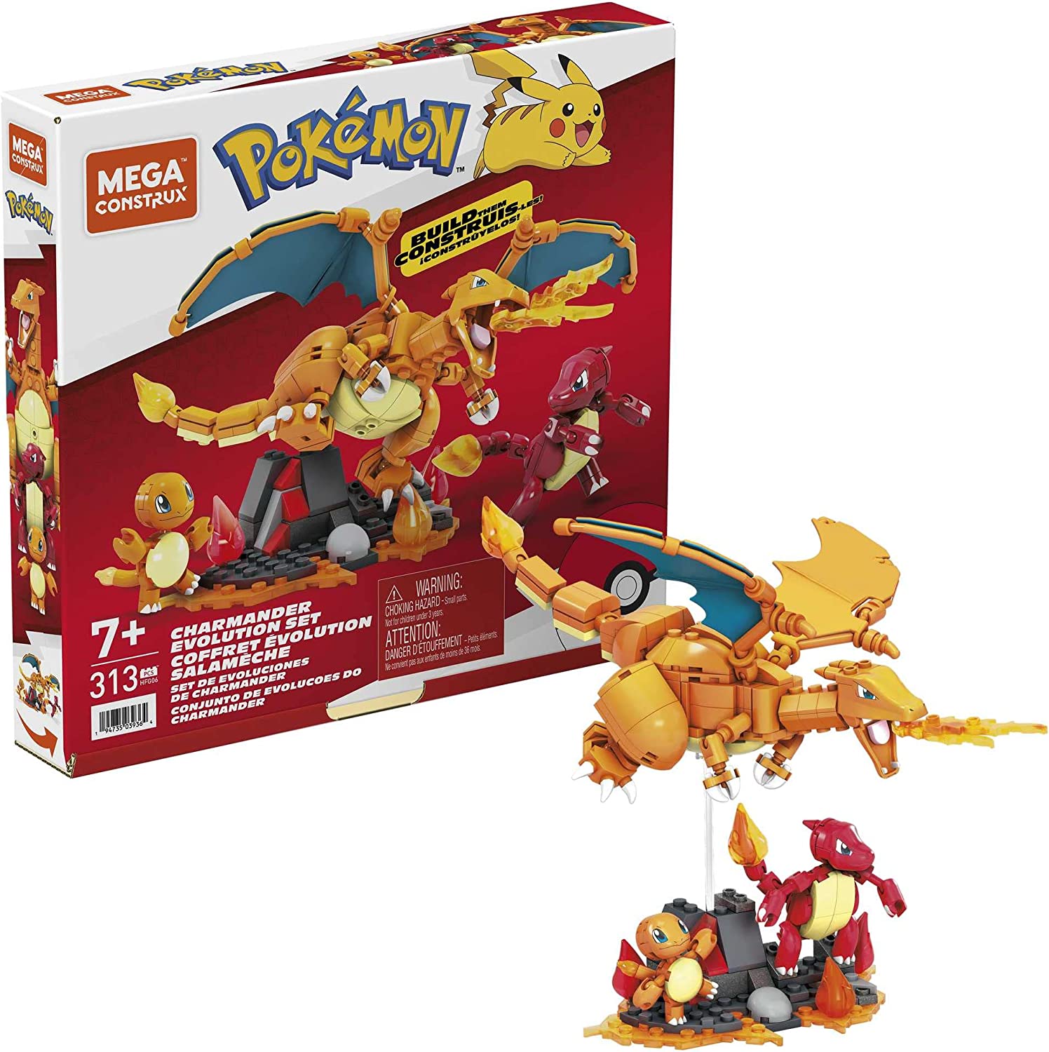 Mega Construx Pokemon Set de Evoluciones de Charmander