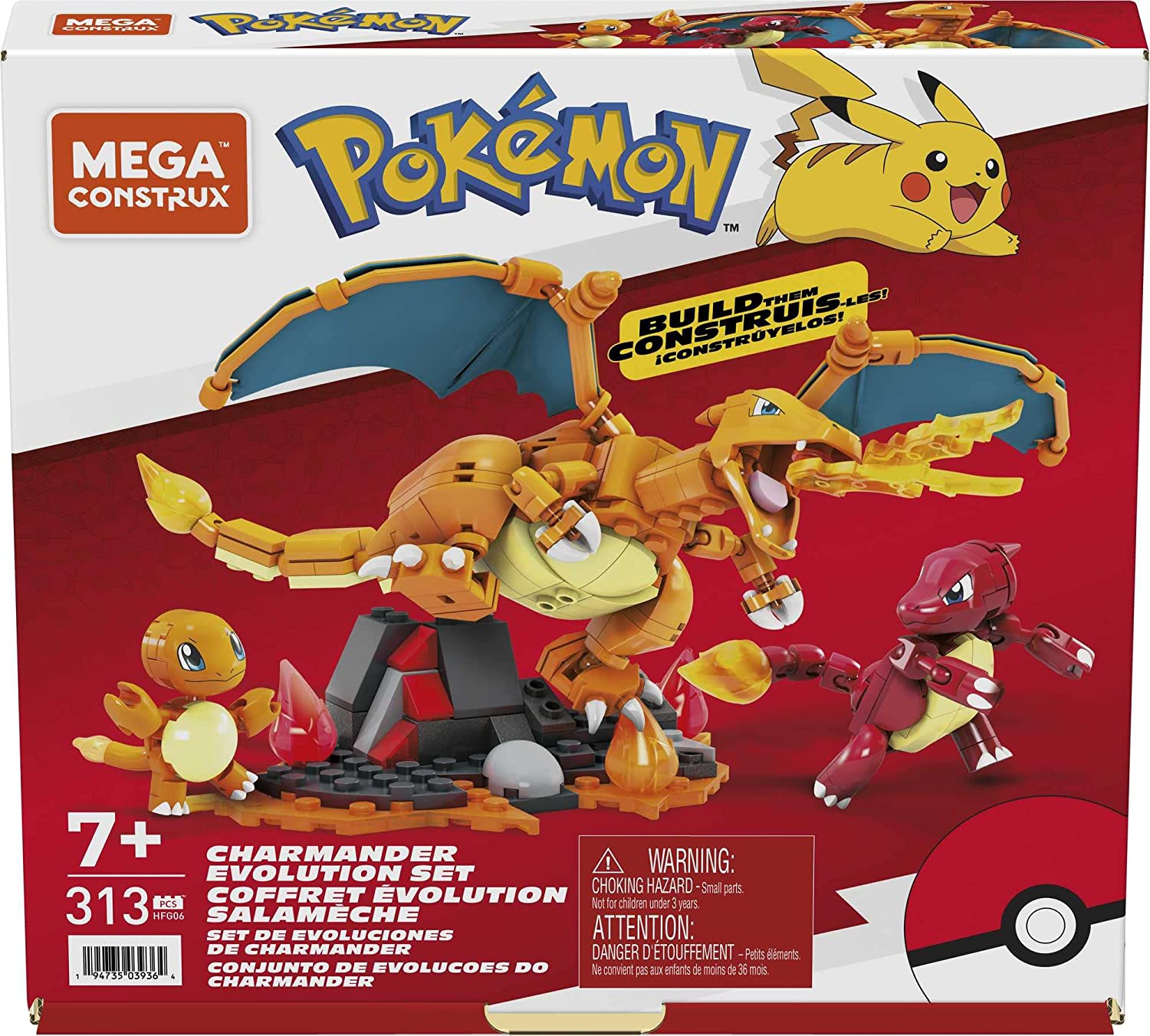 Mega Construx Pokemon Set de Evoluciones de Charmander