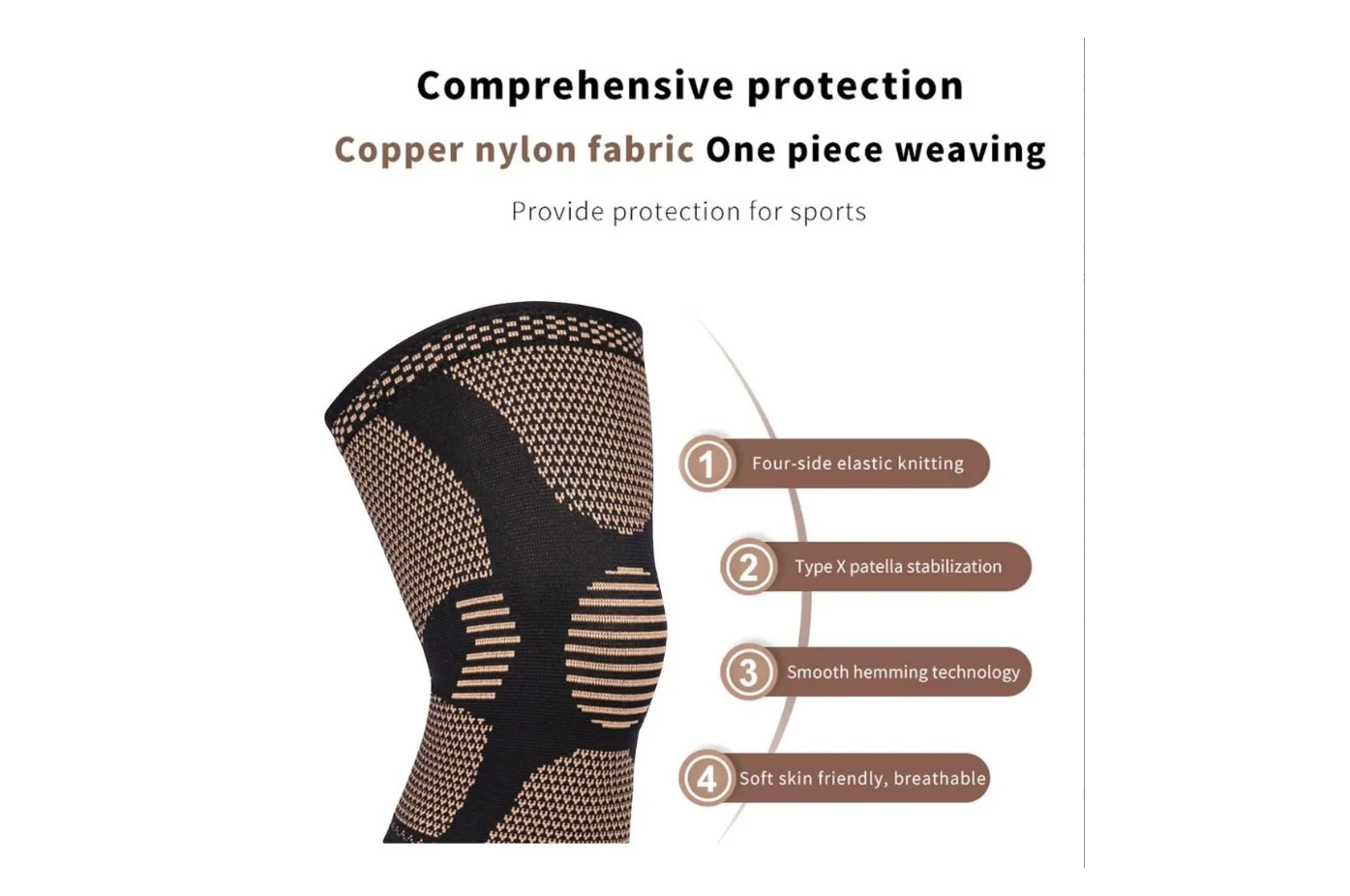 1 Rodillera Copper Plus Infusion Cobre Compresion Artritis