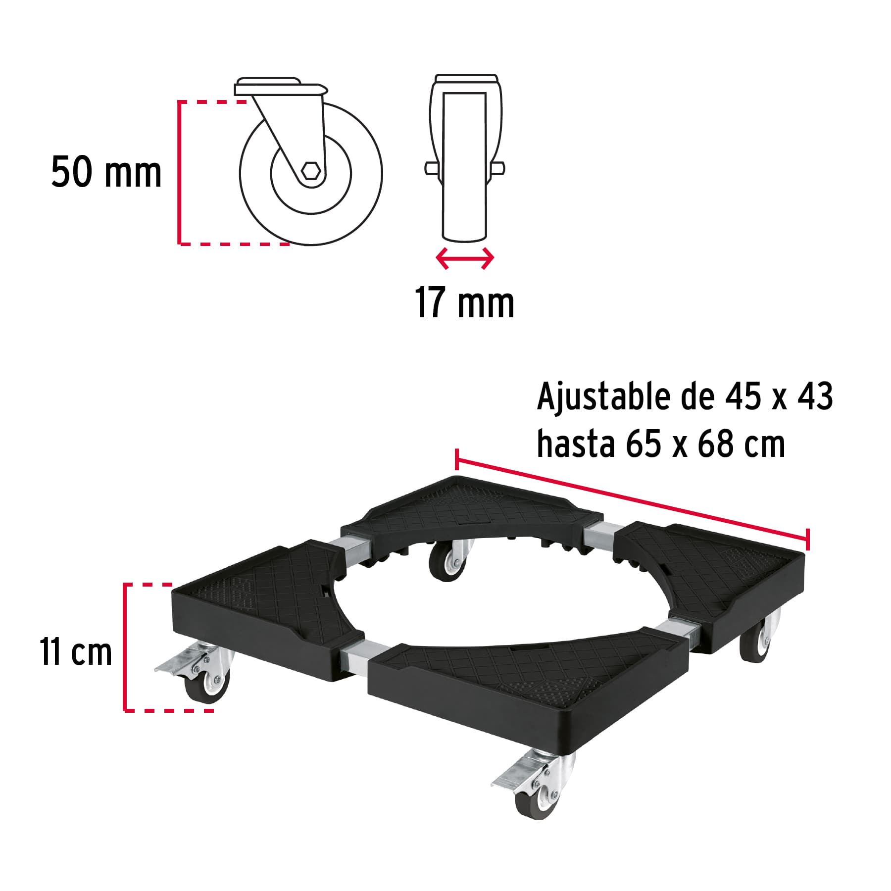 Llantas Para Estufa, Lavadora o Refrigerador Base Reforzada 400 Kg.