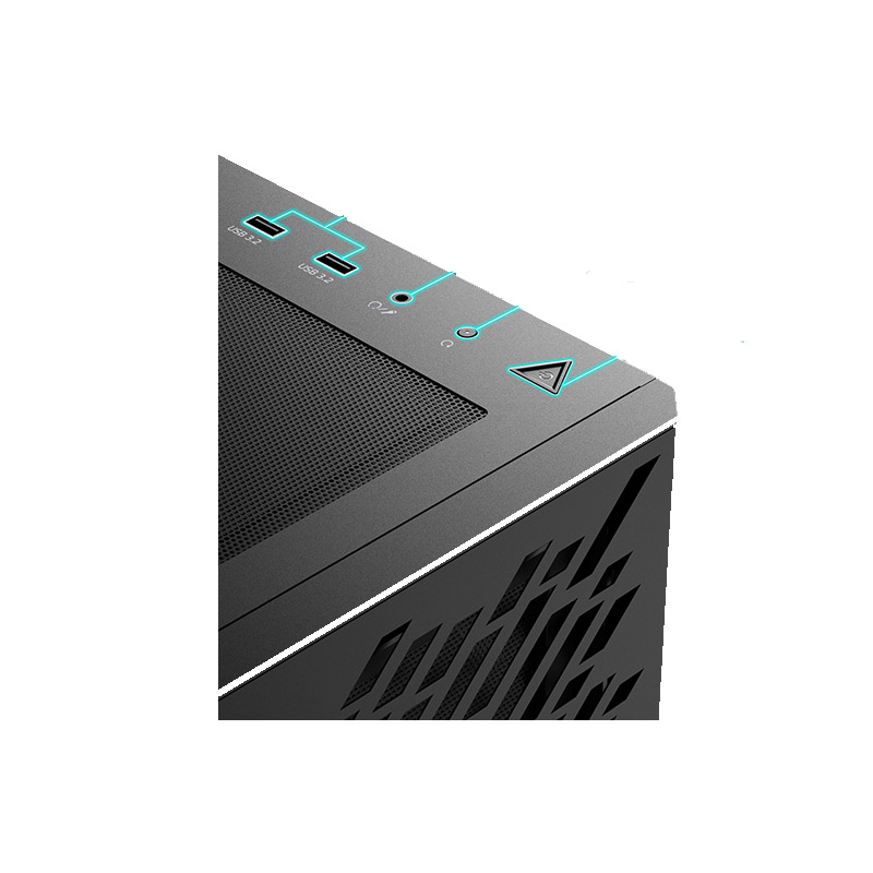 Gabinete Adata XPG Valor AIR  ATX S/Fuente Cristal Valorairmt-BKCWW  Negro 