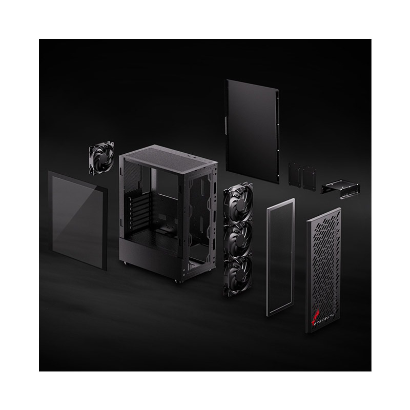 Gabinete Adata XPG Valor AIR  ATX S/Fuente Cristal Valorairmt-BKCWW  Negro 