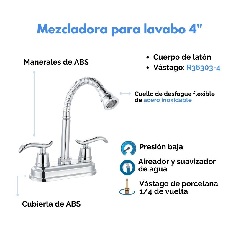 Mezcladora Flexible Para Lavabo Elegante ROALFLUX