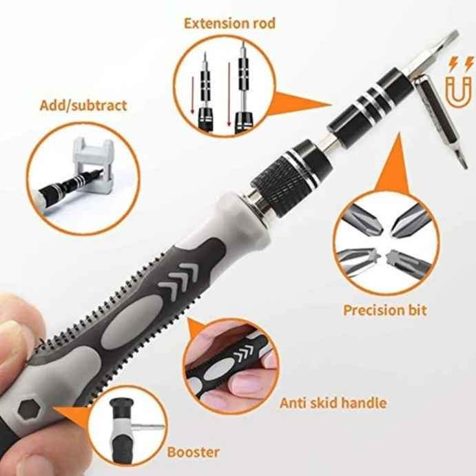Juego de destornilladores de precisión 115 en 1 Herramientas Atornillador Bits Multipuntas Electrónica