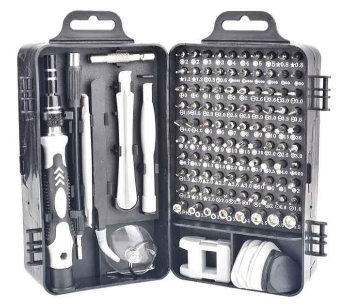 Juego de destornilladores de precisión 115 en 1 Herramientas Atornillador Bits Multipuntas Electrónica