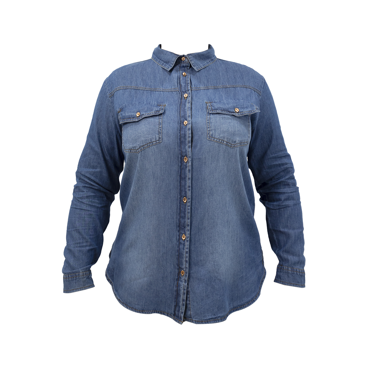 Blusa Talla Extra Locura Camisera Mezclilla