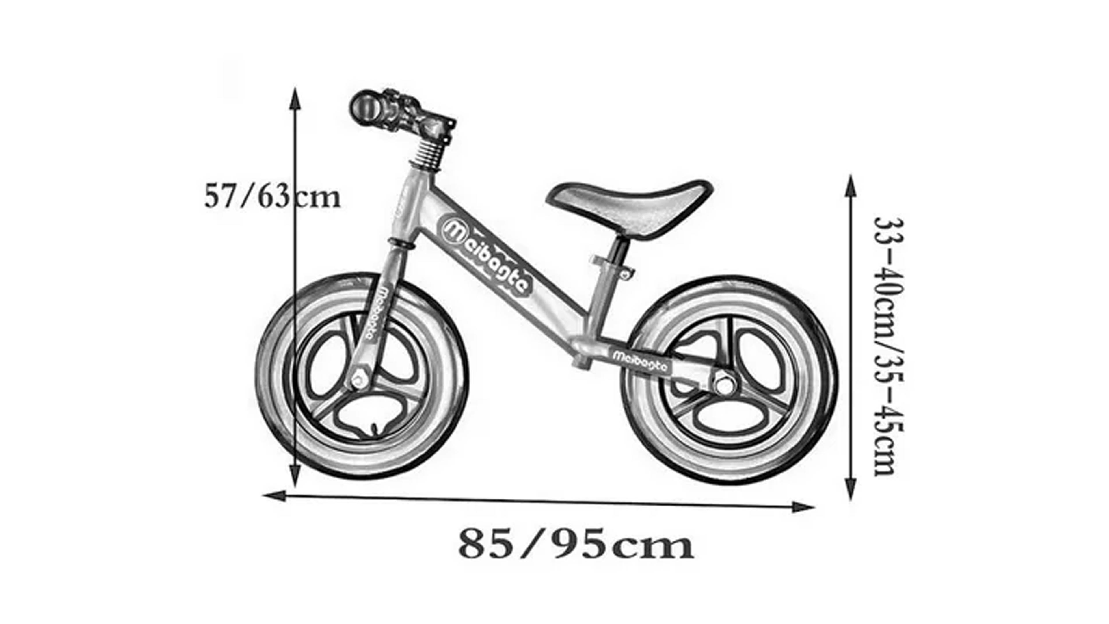 Bicicleta de Balance Sin Pedales Bicicleta de Equilibrio Entrenadora color Rojo 12" Maibagta 