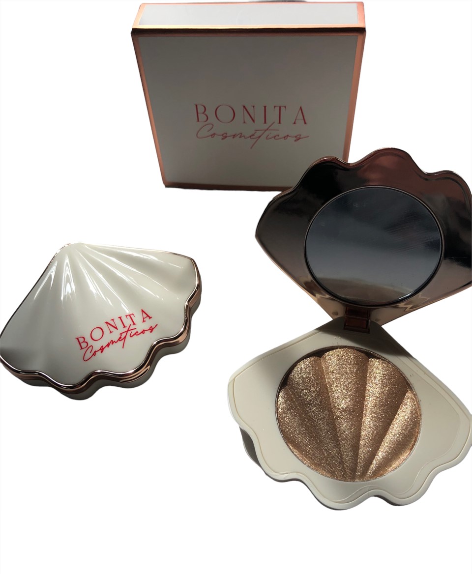 Iluminador En Polvo Compacto Dorado Por Bonita Cosméticos