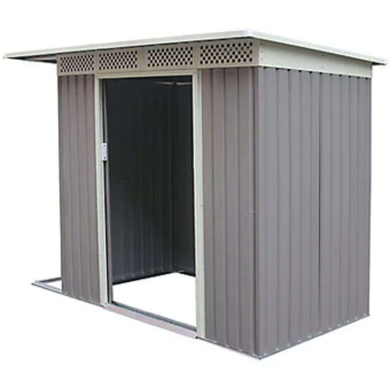 Bodega exterior de jardín con alero Ergo Gris