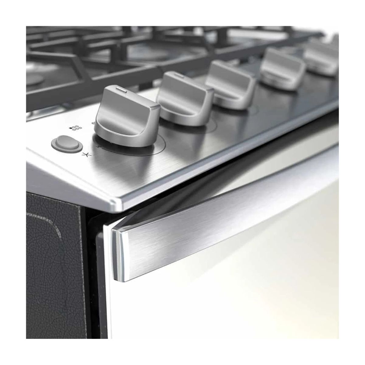 Estufa 30" de gas 6 quemadores gris marca whirlpool.