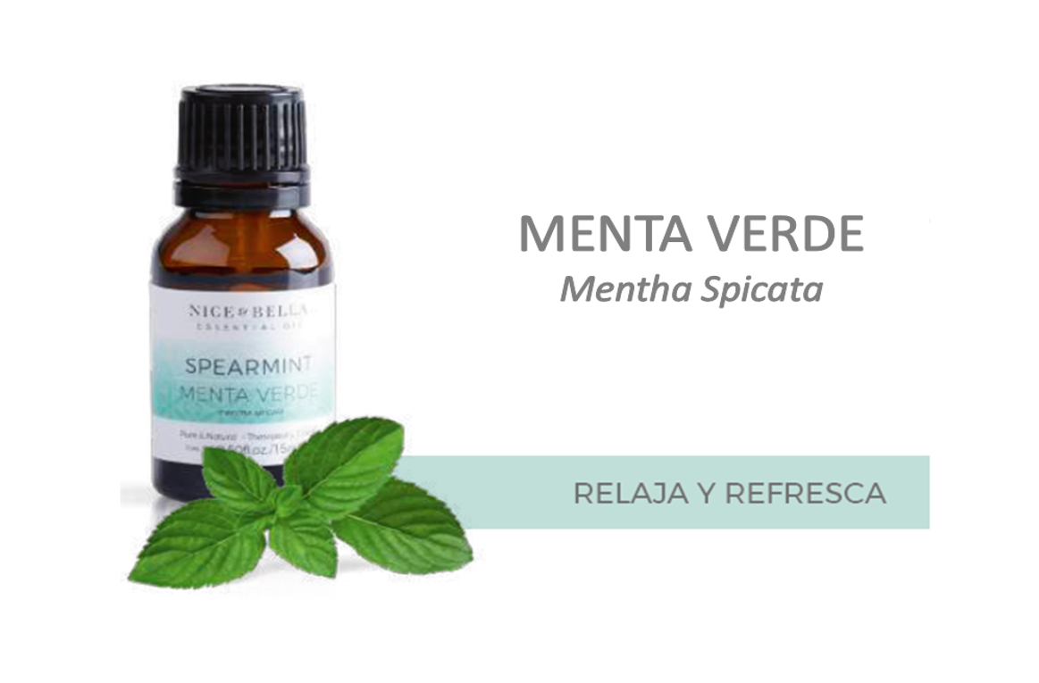 ACEITE ESENCIAL NICE & BELLA MENTA VERDE, Relaja y Refresca.