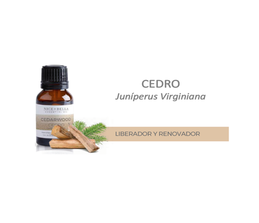 ACEITE ESENCIAL NICE & BELLA CEDRO, Liberador y Renovador.
