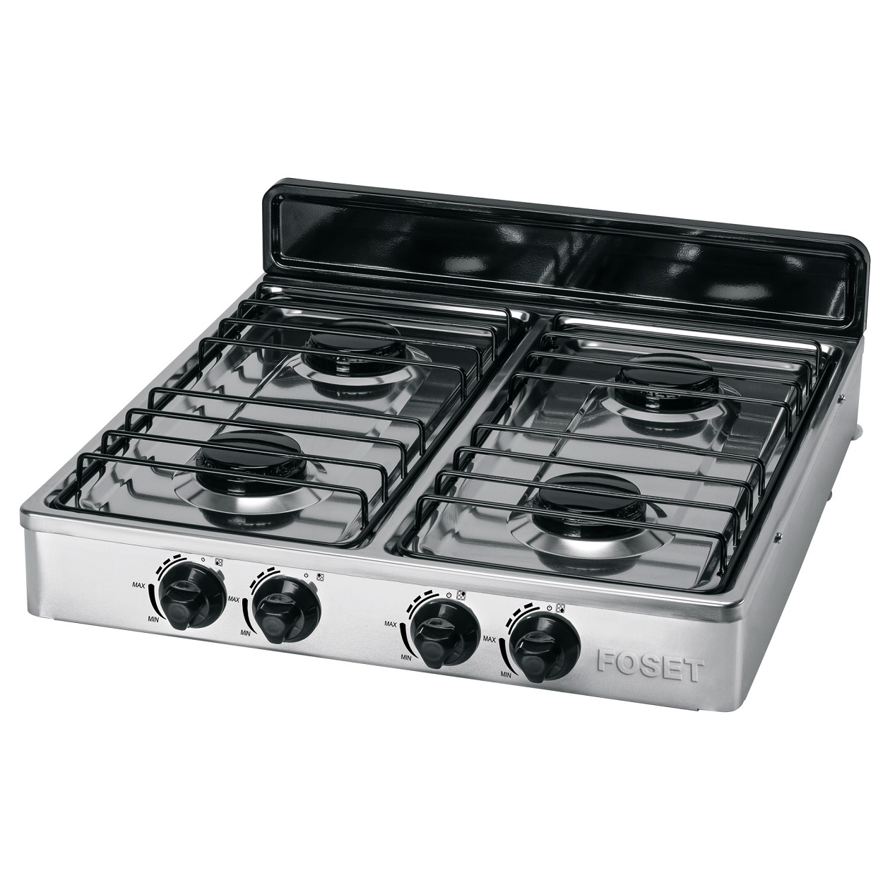 Parrilla de Gas de 4 quemadores inoxidable de sobreponer estufa para cocina Foset 