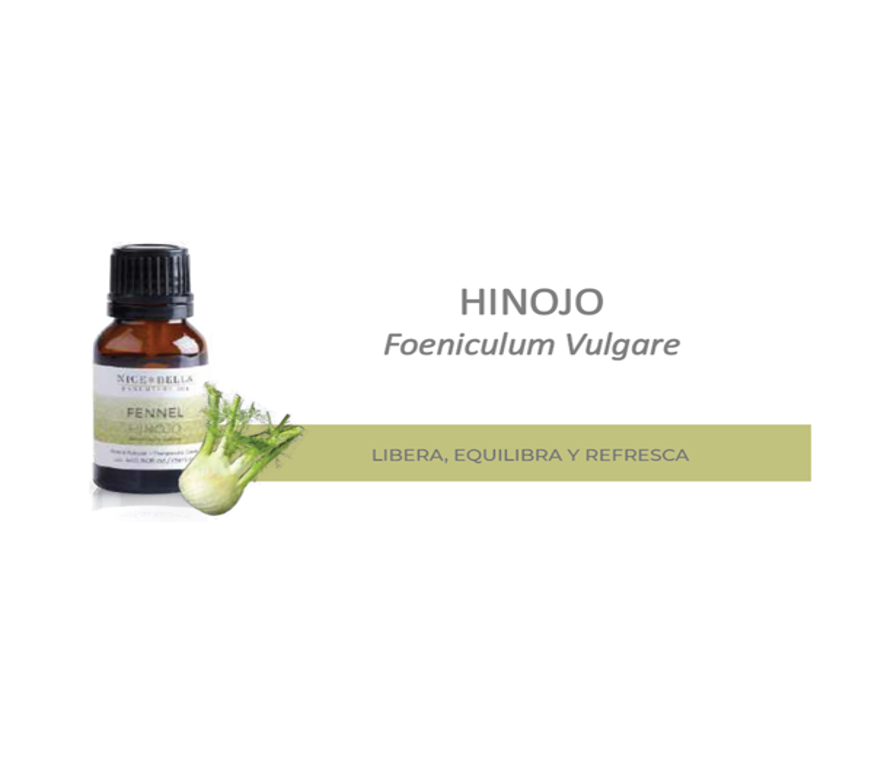 ACEITE ESENCIAL NICE & BELLA HINOJO Libera, Equilibra y Refresca