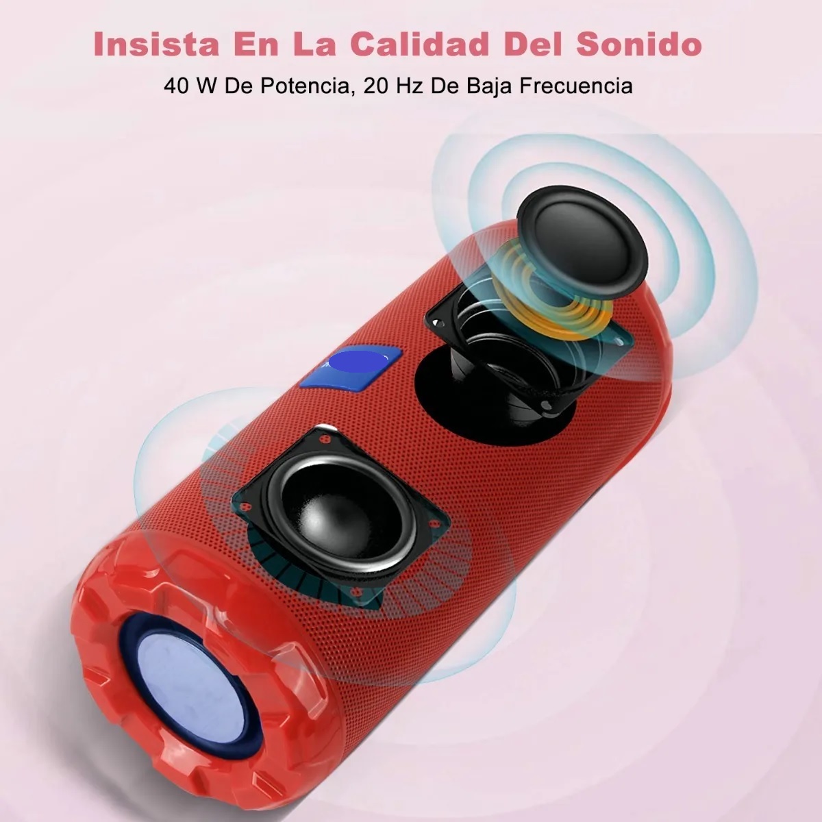 Altavoces Bluetooth portátiles rojos - Top Ventas Recomendado