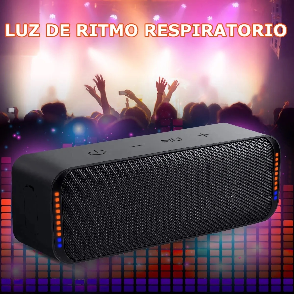 Bocina Bluetooth Inalambrica Portátil Altavoz Bajos Con Luz