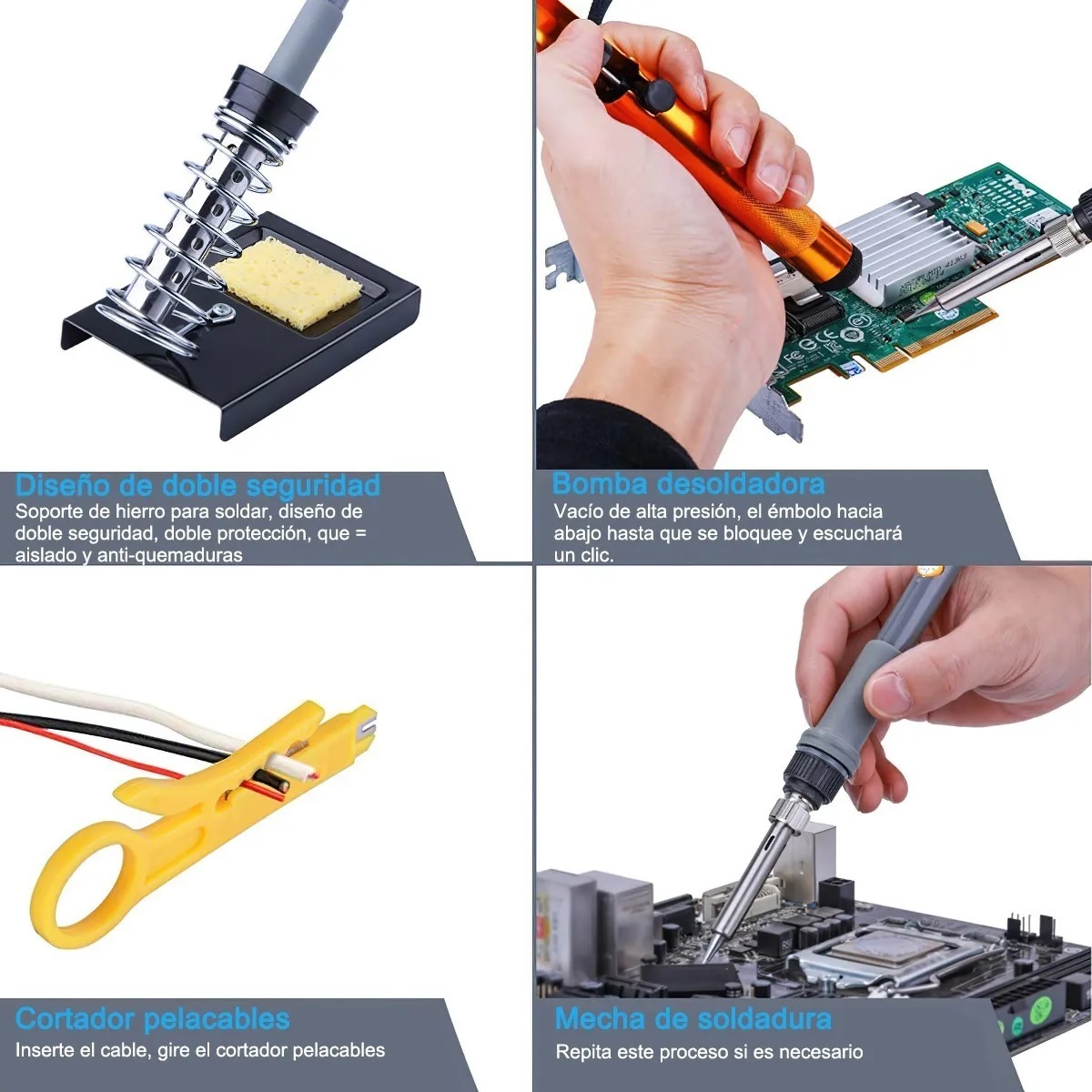 Kit De Herramienta Soldaduras 60w Con Temperatura Regulable