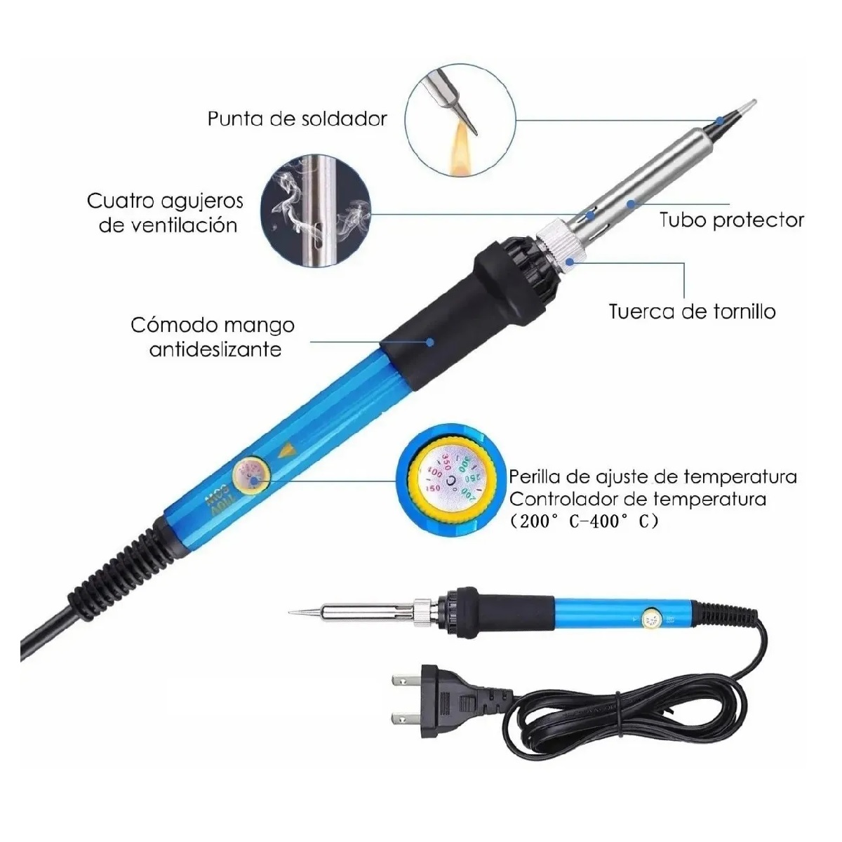 Kit De Soldador Eléctrico De Temperatura Regulable 375 Pzas
